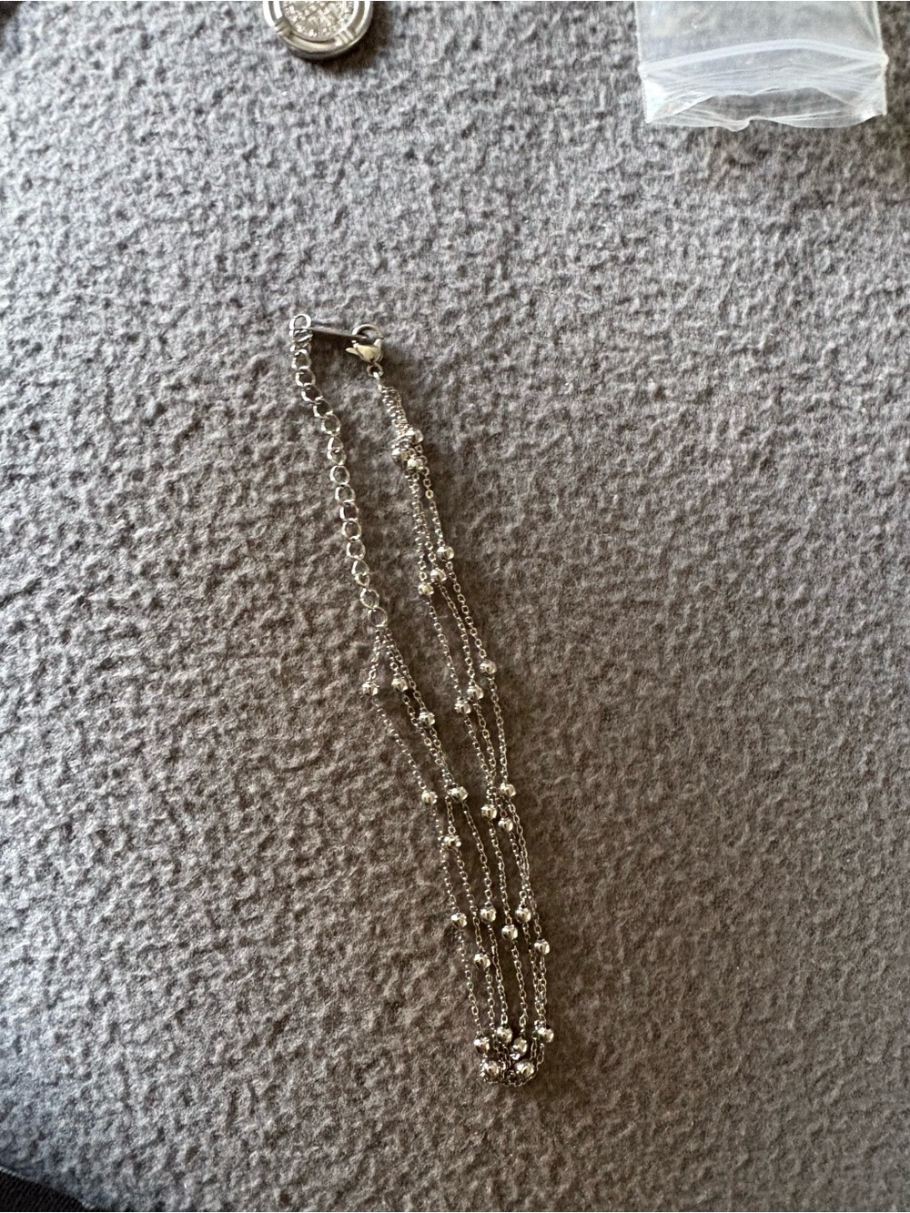 Silver Multi-Strand Beaded Women's anklet